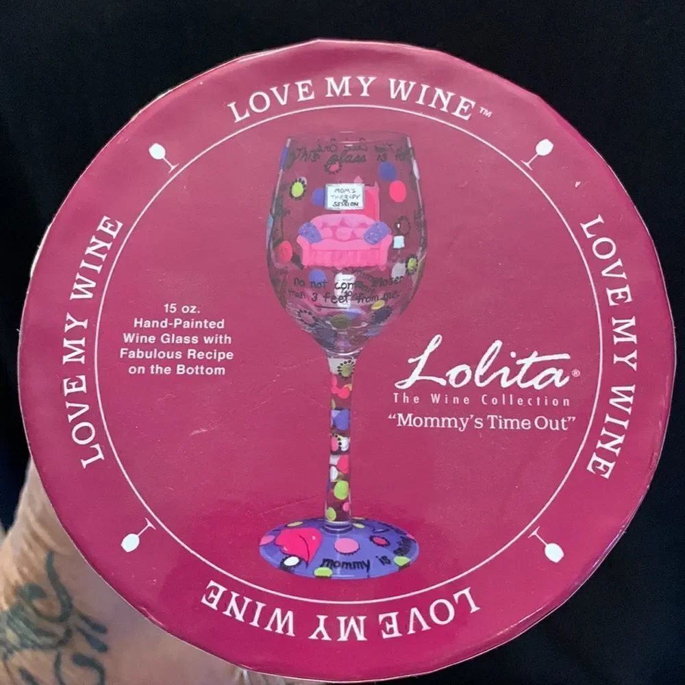 Lolita Hand Painted Wine Glass Mommy’s Time Out
